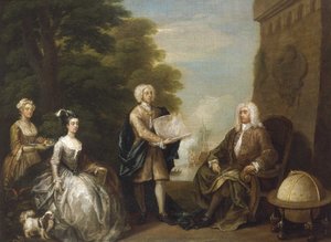 Woodes Rogers en zijn familie door William Hogarth