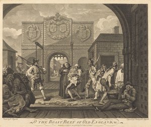 De Poort van Calais, of Het Gebraden Rundvlees van Oud Engeland door William Hogarth and Charles Mosley