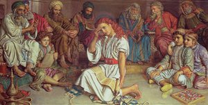 Christus onder de dokters, 1887 door William Holman Hunt