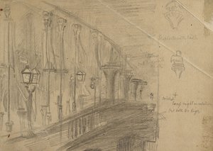 Recto: Studie van London Bridge voor 