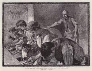 Vijlensnijders aan het werk, Wickersley, South Yorkshire door William Holt Yates (after) Titcomb