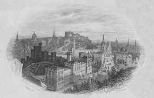 Edinburgh vanaf de Calton Hill, vroege-midden 19e eeuw