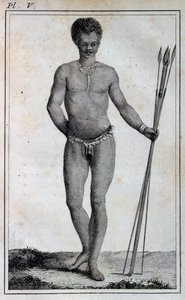 Khoikhoi man (Hottentot), uit Reizen van Le Vaillant naar het binnenland van Afrika via de Kaap de Goede Hoop, in de jaren 1783 door William Home Lizars