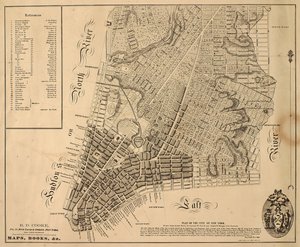 Plattegrond van de stad New York [tot aan East 31st Street], 1817 door William Hooker