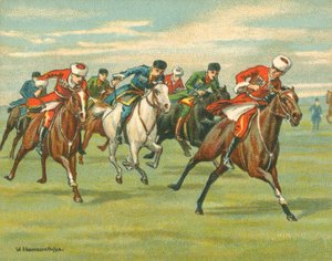 Historische en Moderne Races, Kozakkenpaardenraces (chromolitho) door William Hounsom Byles
