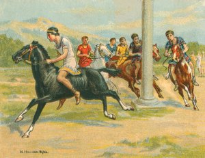 Historische en moderne races, Griekse paardenraces (chromolitho)