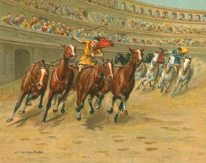 Historische en moderne races, Romeinse wagenrennen (chromolitho)
