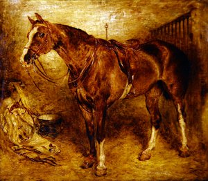 Een paard in de stal door William Huggins