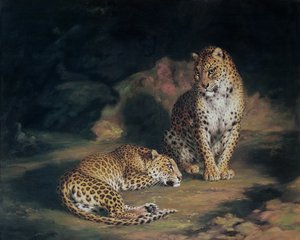 Een paar luipaarden, 1845