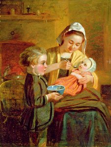 De baby voeden door William I Bromley