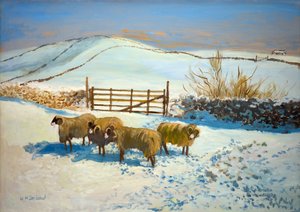 Sneeuw in de Yorkshire Dales door William Ireland