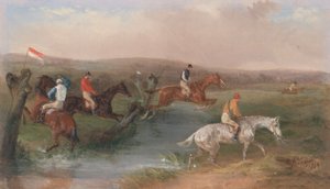 Steeplechasing: De Beek door William J. Shayer