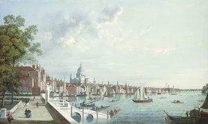 De Theems vanaf Somerset House, Stroomafwaarts Kijken door William James
