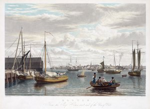 Boston, vanaf het scheepshuis, westkant van de marinewerf, c.1833