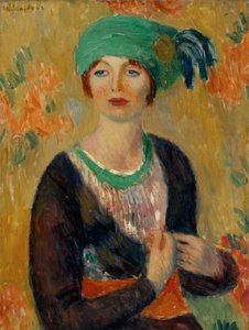 Meisje met groene tulband door William James Glackens