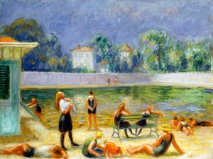 Buitenzwembad door William James Glackens