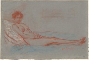 Liggende Vrouwelijke Naakt door William James Glackens