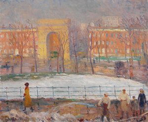 Straatreinigers, Washington Square door William James Glackens