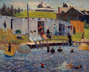 Het badtijd, Chester, Nova Scotia door William James Glackens