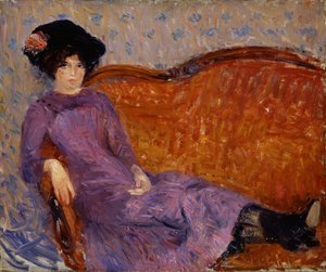 De paarse jurk, 1908-1910 door William James Glackens