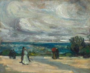 Het terras door William James Glackens