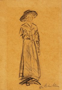 Vrouw met breedgerande hoed door William James Glackens