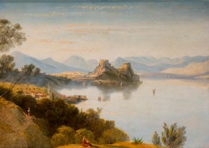 Albanese bergen met Corfu in de verte