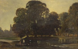 Een uitzicht op Eton en de Fellows Eyot door William James Muller