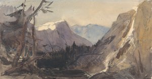 Alpenlandschap, mogelijk de Matterhorn