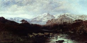Uitgestrekt rivierlandschap door William James Muller