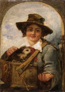 Italiaanse jongen met een cavia