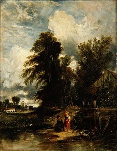 Molenplas met vissende kinderen door William James Muller