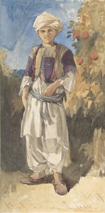Staande Turkse jongeman, 1844 door William James Muller