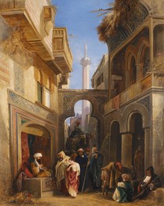 Straatscène in Caïro door William James Muller