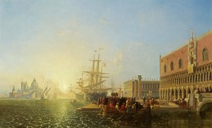 Het Dogepaleis, Venetië door William James Muller