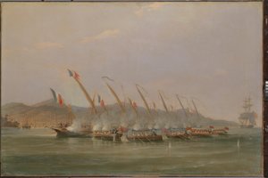 Kapitein Robert Maunsell vangt Franse kanonneerboten bij Java, juli 1811