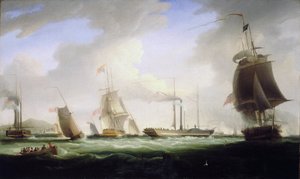Koning George IV van Engeland aan boord van 