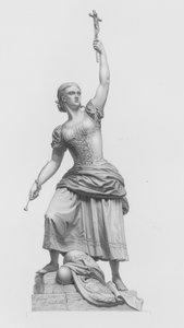 De Maagd van Saragossa, gegraveerd door W Roffe naar het standbeeld van J Bell
