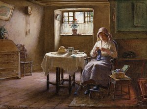 De Vrouw van een Visser - Fifeshire Interieur door William Kay Blacklock