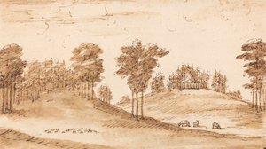 Ontwerp voor een paviljoen in een hertenpark