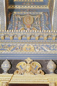 Detail van het plafond in de Blauwe Fluwelen Kamer