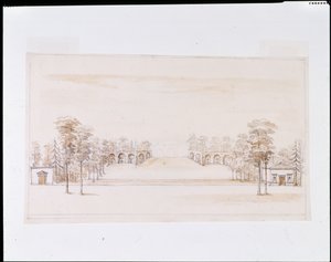 Perspectiefontwerp voor een nieuwe Oranjerie door William Kent