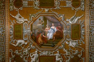 Het plafond van de Koningsgalerij door William Kent