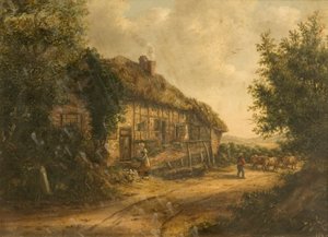 Cottages in Petersfield Hampshire, 1839 door William Kidd