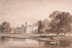Chiddingstone Place, uitzicht vanaf het meer door William Knight