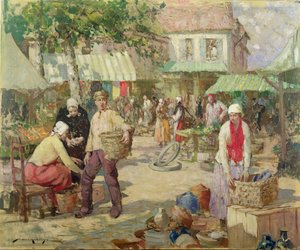 Een Bretonse markt door William Lee Hankey