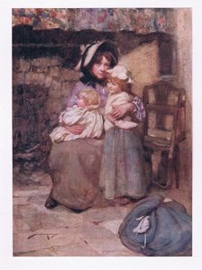 En kuste haar onbezonnen kinderen met vele tranen, en omhelsde hen dicht, in verdriet dubbel dierbaar door William Lee Hankey