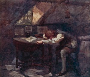 Illustratie voor The Deserted Village door Oliver Goldsmith door William Lee Hankey