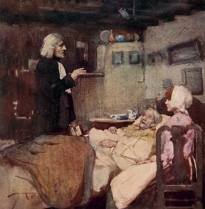 Illustratie voor The Deserted Village door Oliver Goldsmith door William Lee Hankey