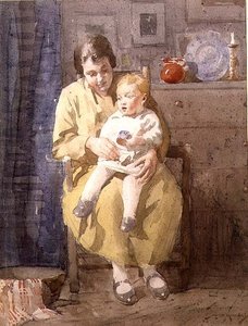 Moeder en kind door William Lee Hankey